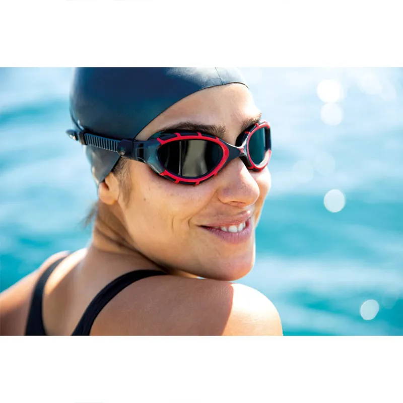 Zoggs Predator Flex Polarized Goggles S/M Fit Red/Black-3